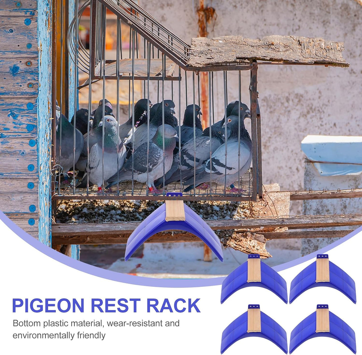 Mipcase Pigeon Perch Solid Wood Plastic Blue 12-pack