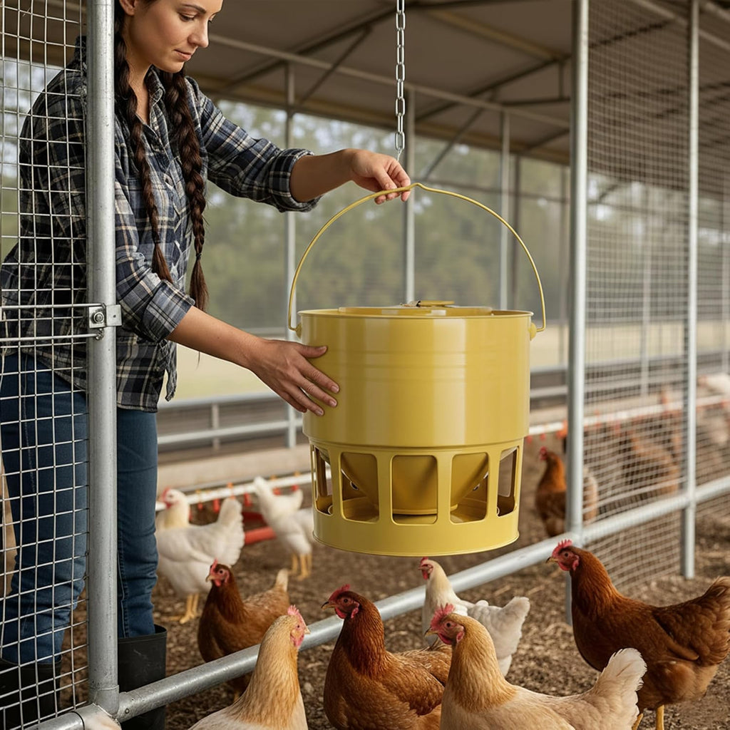 KOL Hanging Chicken Feeder 20lbs Capacity