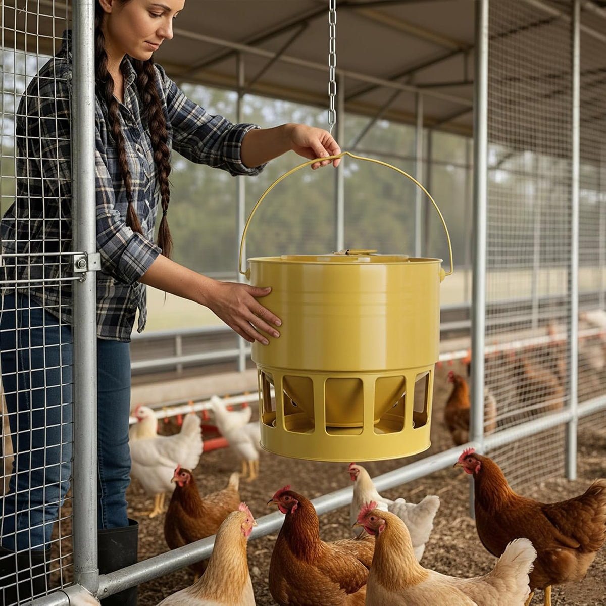 KOL Hanging Chicken Feeder 20lbs Capacity