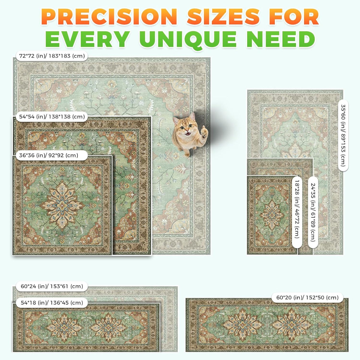 Hompet Cat Litter Mat 2 Pack, 18x28 Machine Washable Trapping Mats for Cats, Super Absorbent & Urine-Proof Cat Litter Box Mat for Floor, Waterproof & Non Slip Kitty Litter Rug