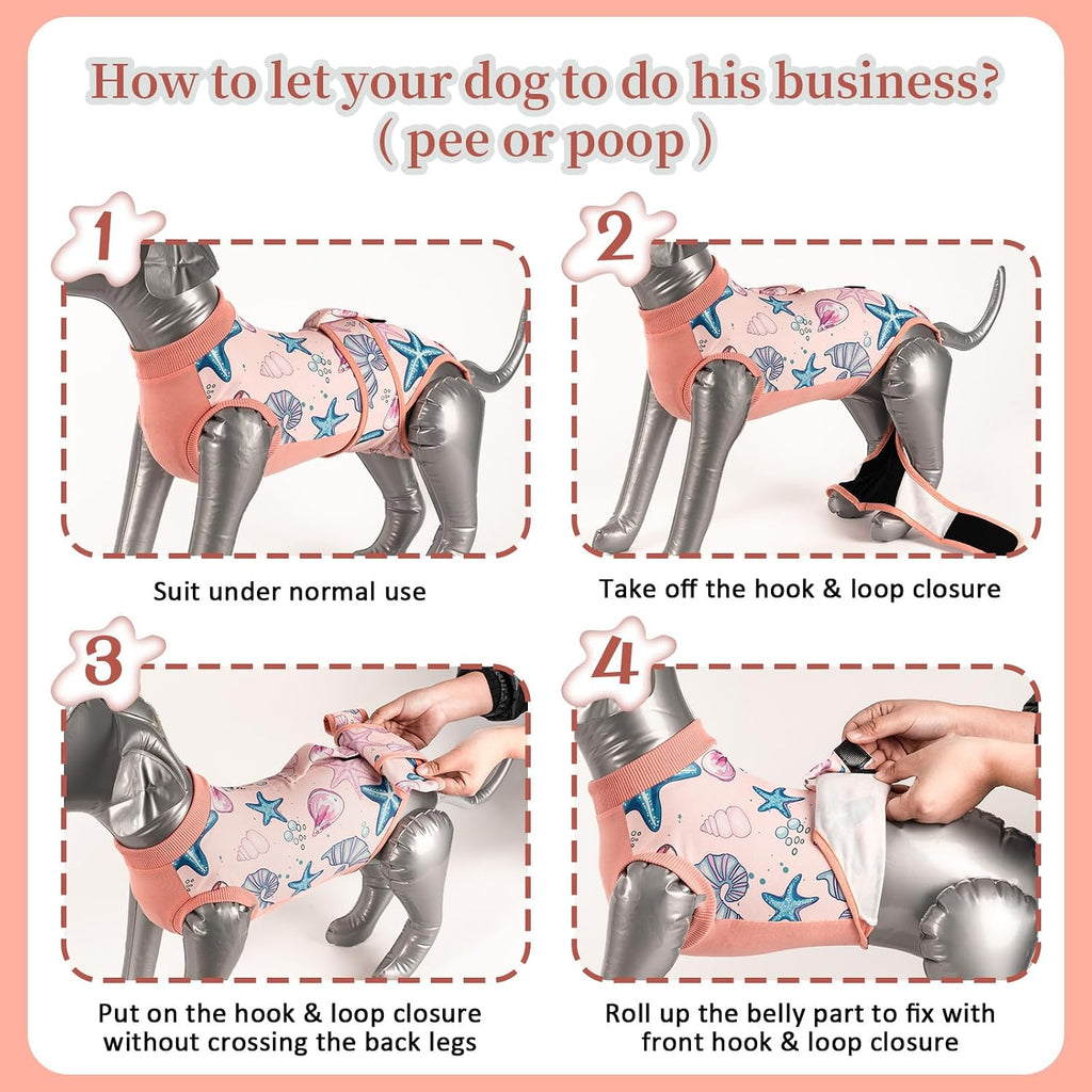 Recovery Suit for Dogs Cats,Female Male Dog Onesie for Spay Neuter,Substitute E-Collar & Cone,Anti-Licking Breathable Onesie for Small Medium Large Dogs Cats (Starfish,S)