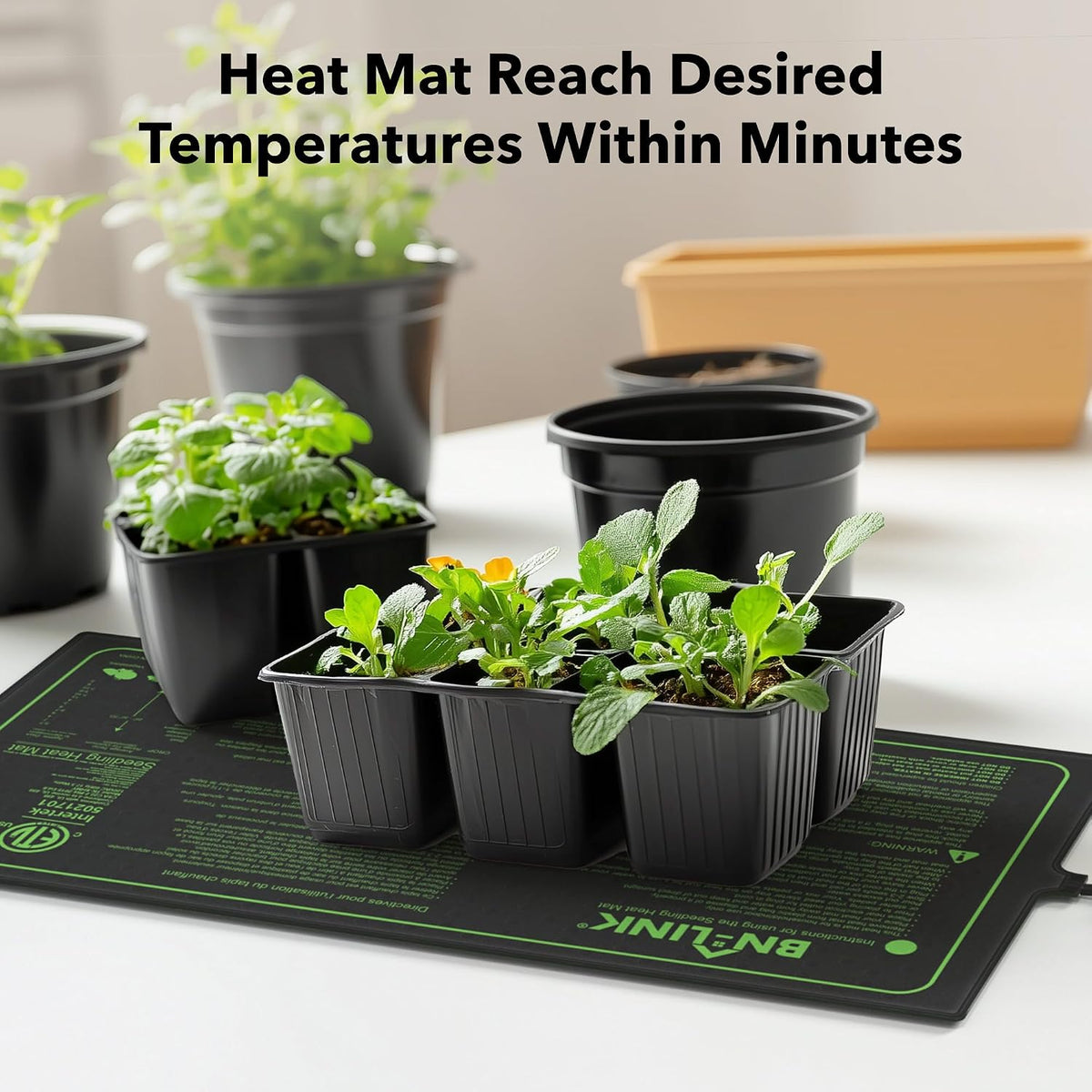 BN-LINK 10" x 20.75" Seedling Heat Mats for Seed Starting Plant Germination