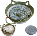 Handwoven Cotton Rope Cat Basket, Scratch-Friendly Cat Bed for Indoor Cats