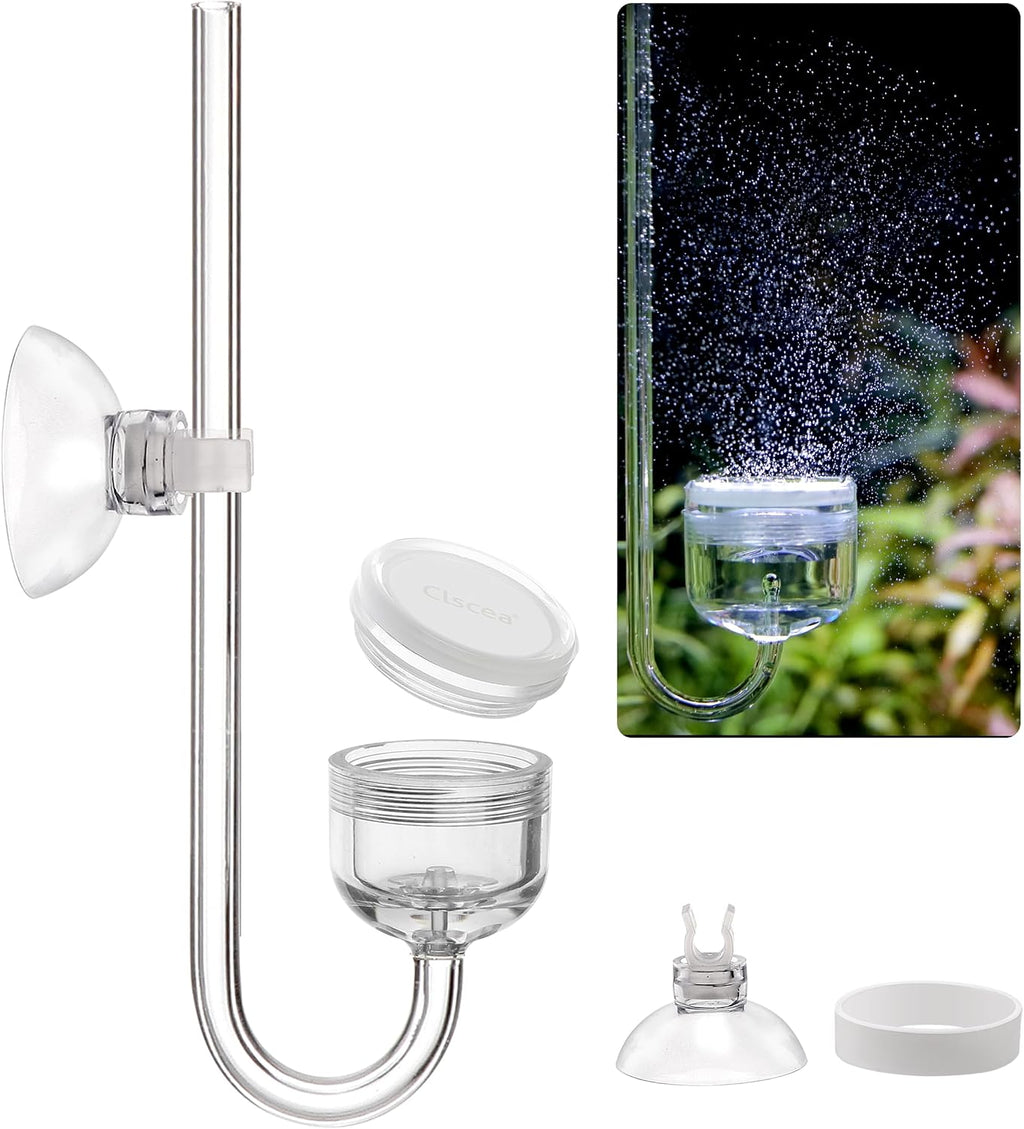 Acrylic CO2 Diffuser with Integrated Bubble Counter for Aquarium Plants (S)