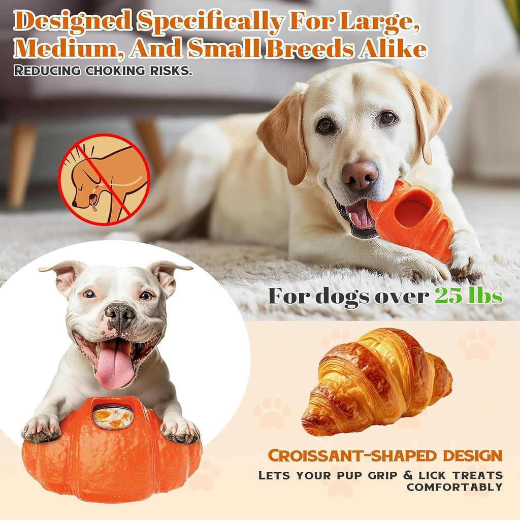 2 pcs Aggressive Chew Toys for Large Dogs, Anxiety Relief for Dogs Toy, Dog Frozen Treat Toy, Indestructible Chew Toys for National Pet Day Gifts Peanut Butter Reduces Anxiety
