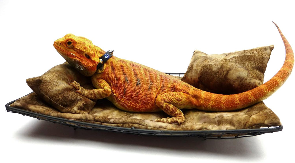 Chaise Lounge for Bearded Dragons, Brown Batik Fabric