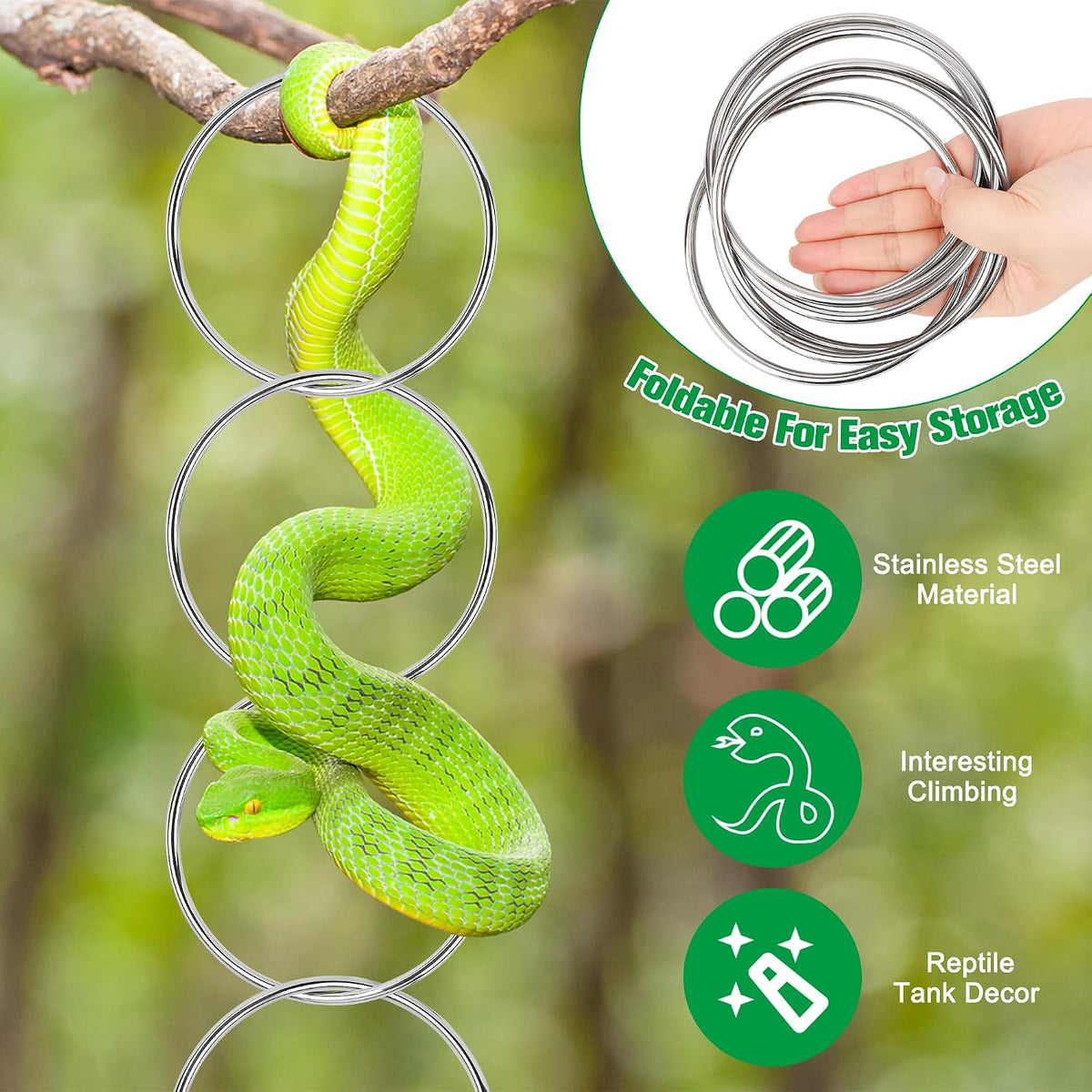 Snake Climbing Rings for Ball Python-Enrichment Snake Enclosure Accessories