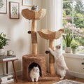 Modern Cat Tree Tower 50” with 2 Handmade Baskets and Large Condo