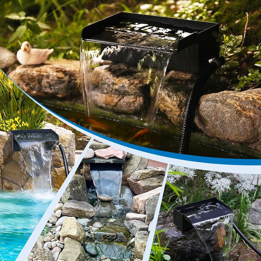 Biling 12" Pond Waterfall Spillway Kit,40W 660GPH Waterfall Pump for Stream