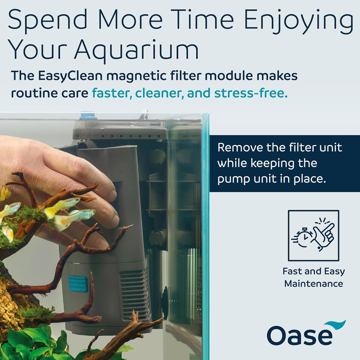 Oase BioPlus 50 Compact Internal Filter for Clean & Clear Aquarium Water – Easy Maintenance, Discreet Corner Mount, for Freshwater Tanks up to 15 Gallons