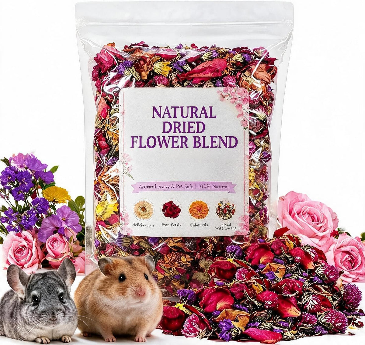 DZWLKJ Natural Flower & Herb for Hamster Bedding 7oz