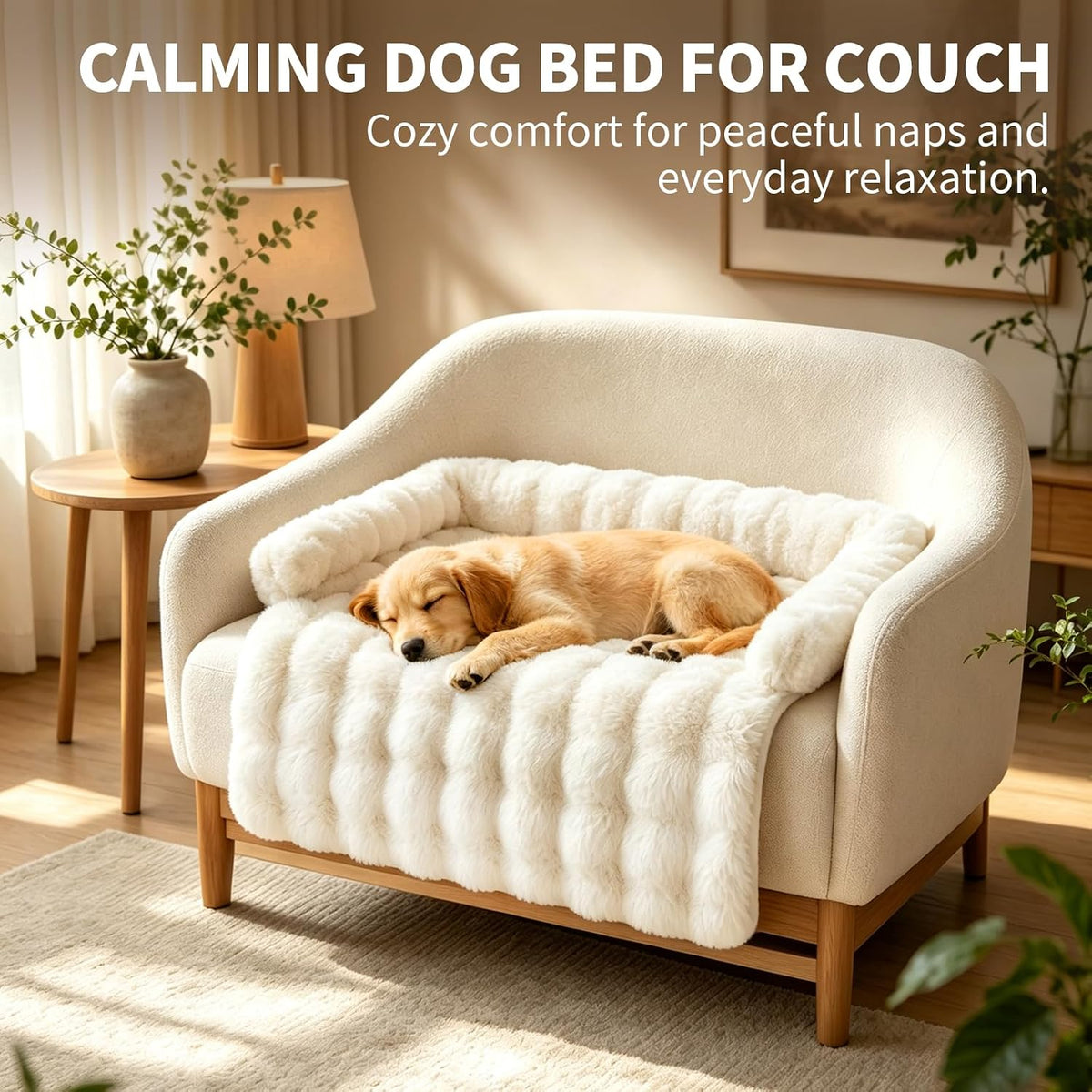 Calming Dog Bed for Couch, 29.5 x 29.5 inch, Dog Sofa Mat, Machine Washable