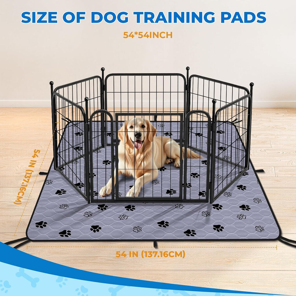 Fostanfly Washable Pee Pads for Dogs, Ultra-Absorbent, 54"x54"-2 Pack, Gray