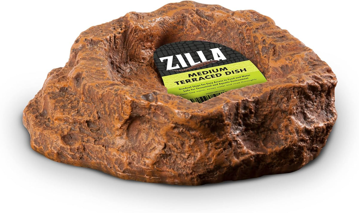 Zilla Terraced Dish, Reptile Feeding Dish, Medium