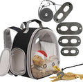 Bearded Dragon Travel Backpack with Harness and Leash Set,Lizard Backpack Travel Carrier,Space Capsule Clear Bubble Window Astronaut Reptile Carrier Backpack, Airline Approved