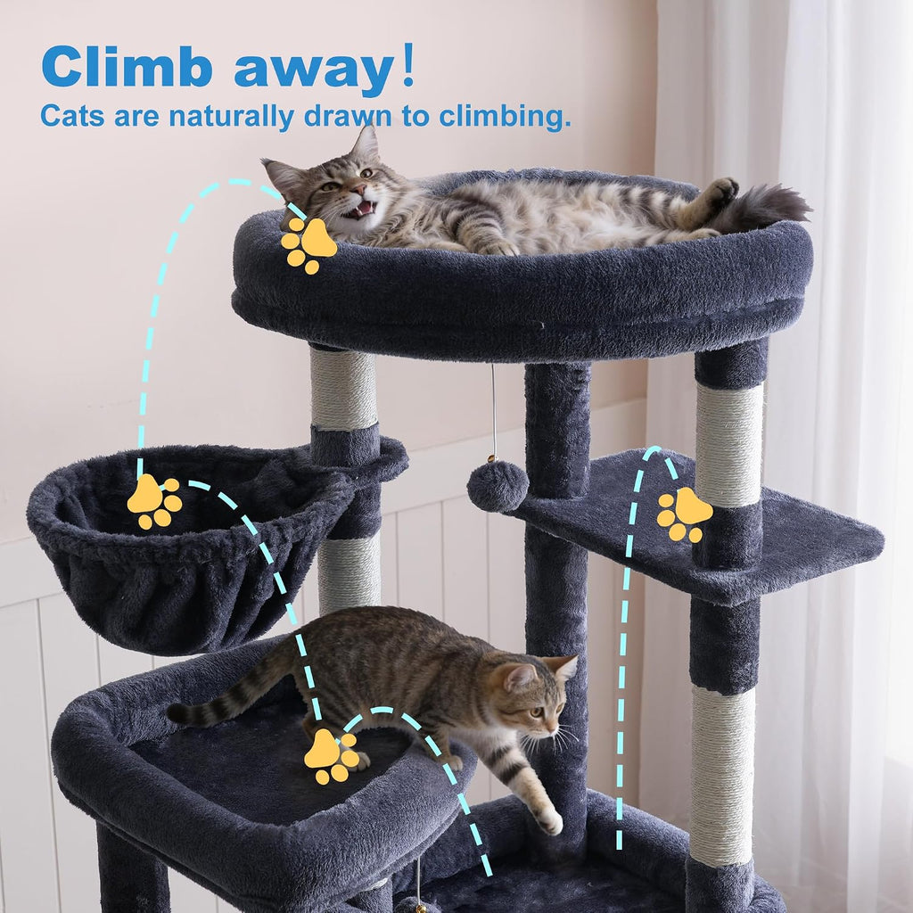 Hey-brother Cat Tree Tower with Tiered Padded Platforms, Condos, MPJ084G