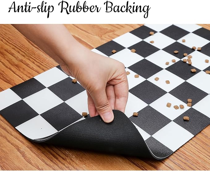 Ralxion Checkered Dog Feeding Mat, Absorbent Mats - Image 5