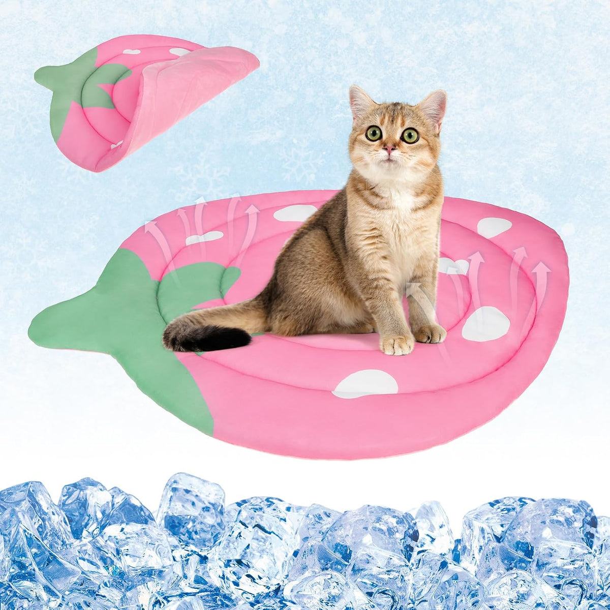 KOOLTAIL Cat Cooling Mat, Upgraded Two Sided Cooling Pad for Dogs Cats Puppy, Soft Summer Pet Sleeping Blanket Kennel to Keeping Cool, Washable Dog Mats for Crate Sofa Bed Outdoor Indoor, Ivy Green