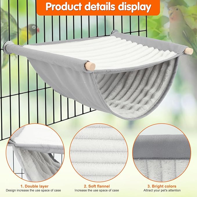 BWOGUE Winter Warm Bird Nest Bed Hanging Hammock Snuggle Hut Parrot House Tent - Image 4