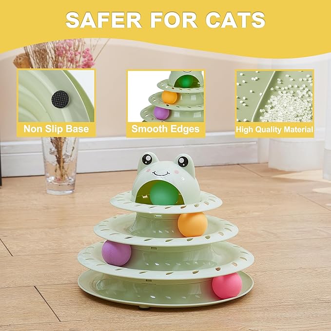 Gefryco Cat Toys 4-Tier Roller Track, Turntable Cat Tower Toy - Image 4