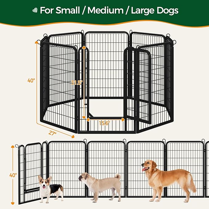 Yaheetech Dog Playpen, 40 inch 8 Panels Dog Pen - Image 9