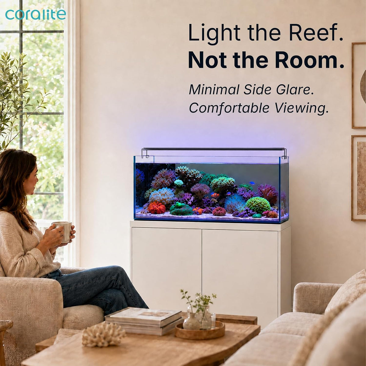 Wing 2S4 Series Reef Light for Coral Saltwater Marine Fish Tank Smart LED 84 Watts 4 Channels 48-Inch Strip APP Control Sunrise Sunset Dimmable (48"-54")