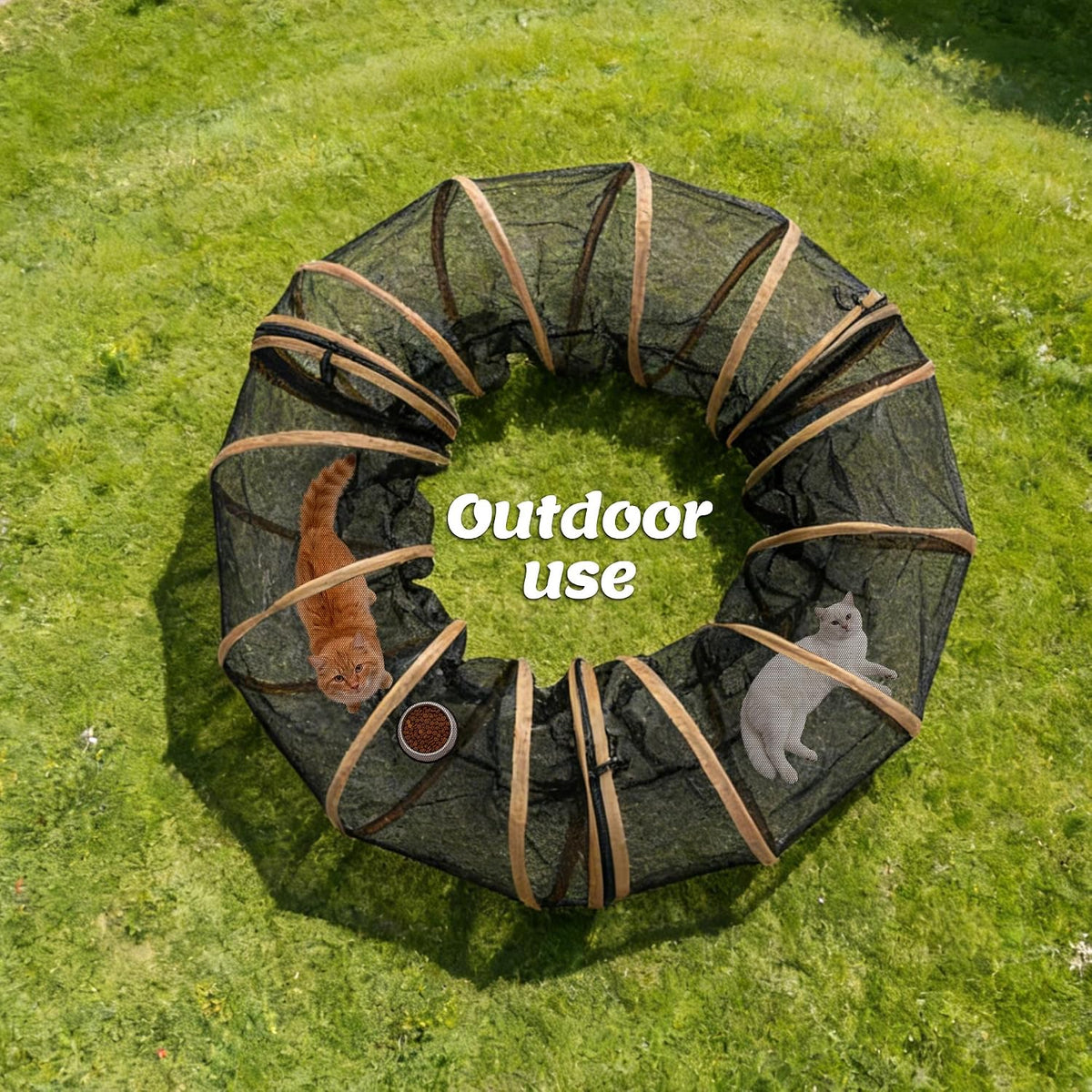 Cat Play Tent & 3 Cat Tunnels Bundle Indoor Outdoor