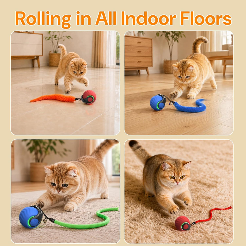 Interactive Cat Toys with Bird Sounds & 3 Speed Modes for Indoor Cats Play