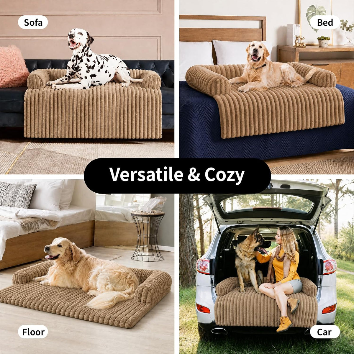 Deep Dream Waterproof Dog Couch Bed/Mat for Large Dogs with Removable Cover