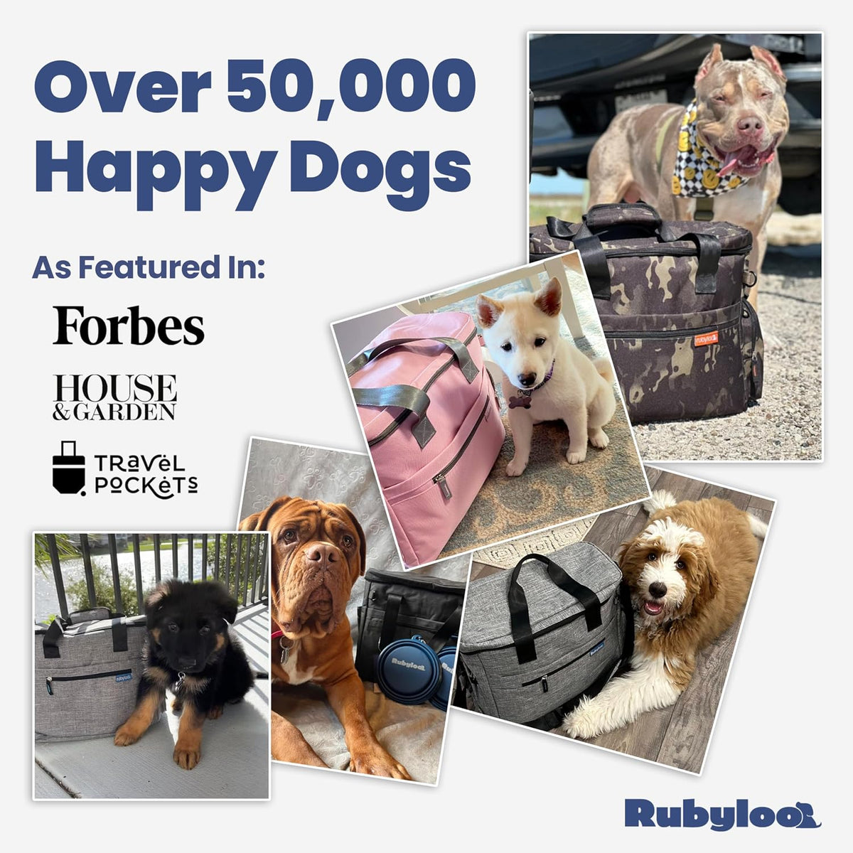 Rubyloo Original Doggy Bag™ Dog Travel Bag for Supplies with Travel Bowls