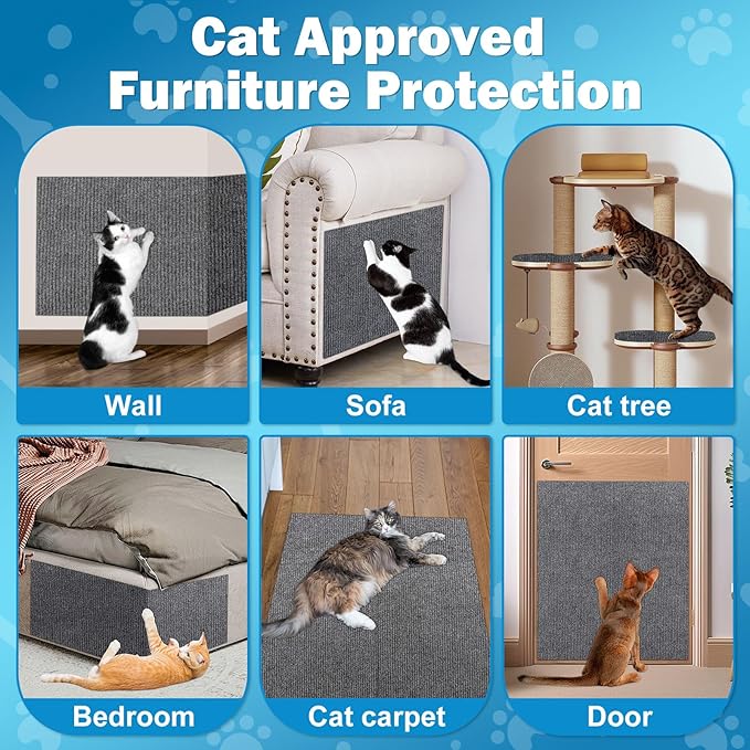 Cat Carpet Protector 47.2"x15.8", Wall Corner Cat Scratcher Pad - Image 6