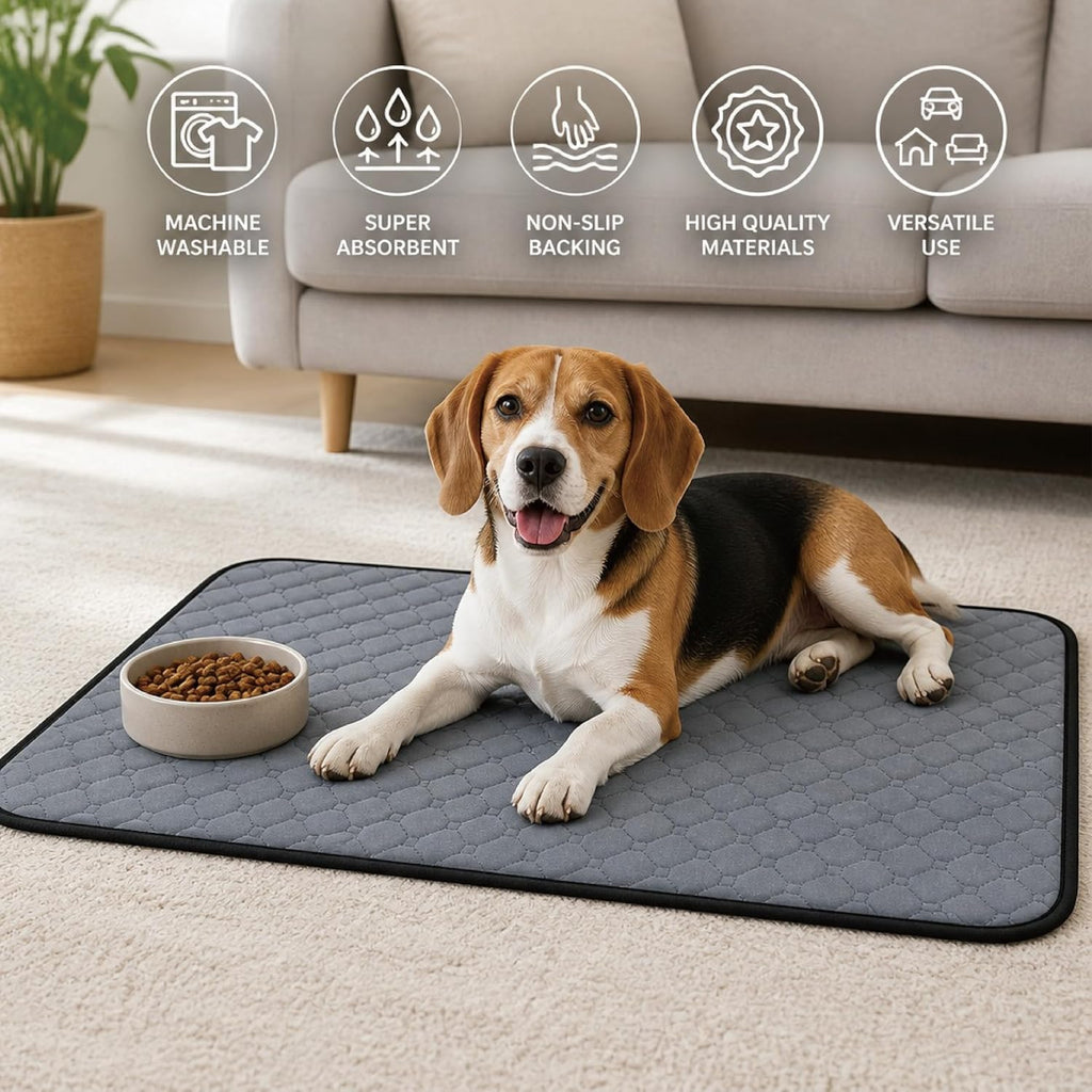 Washable Pee Pads for Dogs, 18x24 Dark Grey 4 Pack