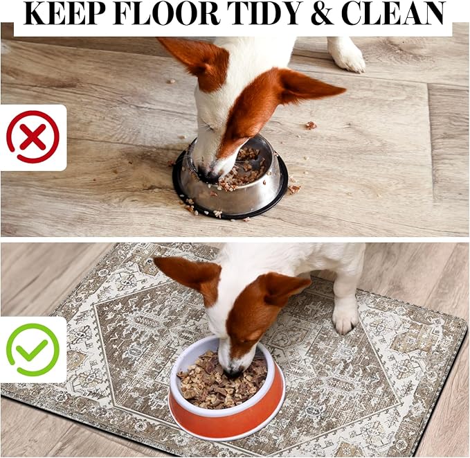 Dog Food Mats for Floors, Absorbent Dog Bowl Mat for Food and Water Dispenser - Image 3