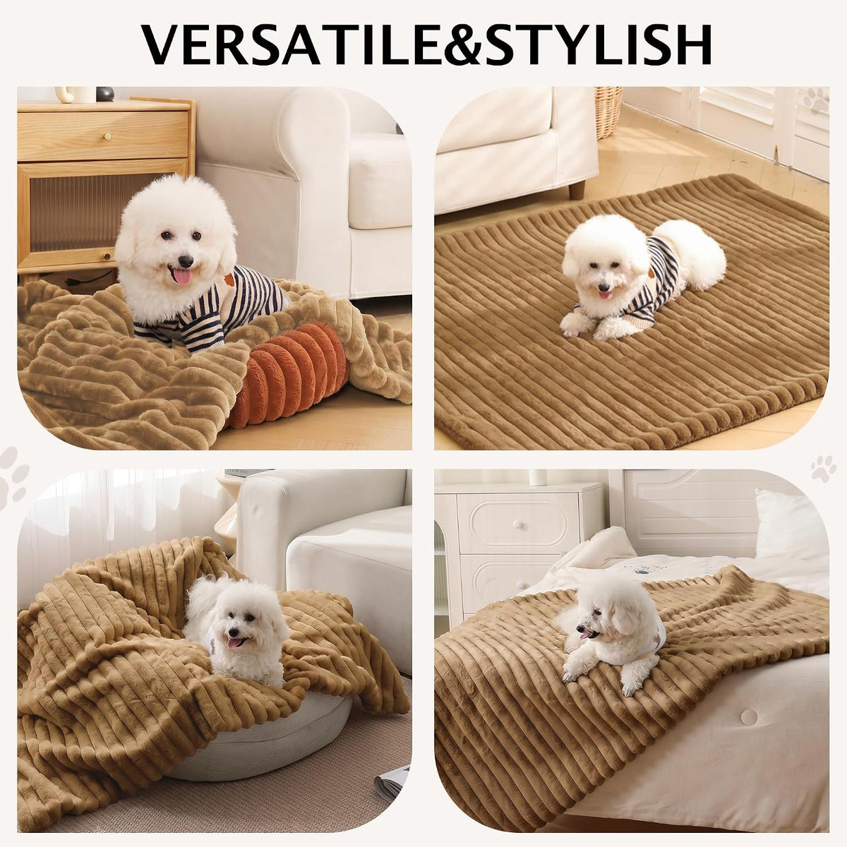 PuTian Waterproof Dog Blanket for Couch, 60"x80", Khaki