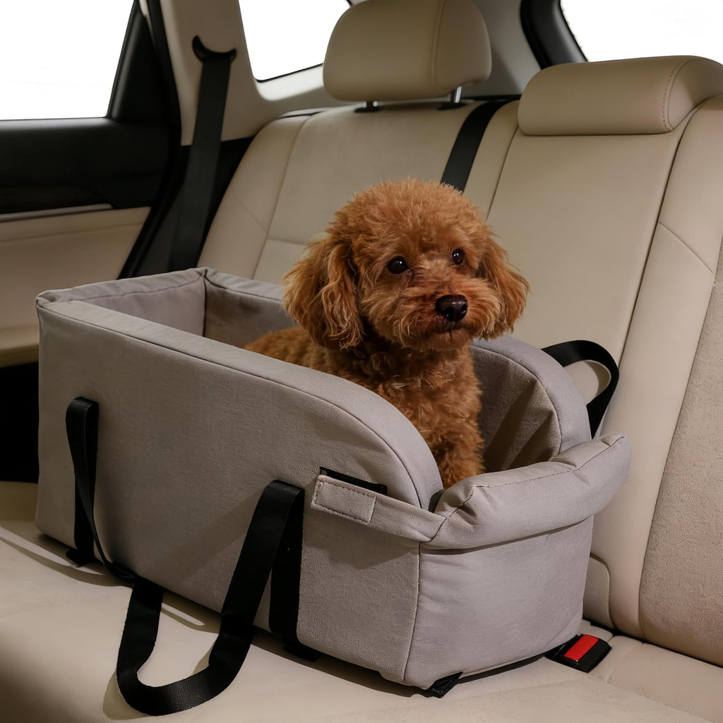 Center Console Dog Car Seat for Pets Up to 9 lb, Grey