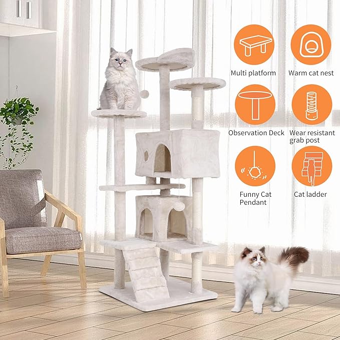 Cat Tree for Indoor Cats, Space Saving Cat Activity Center, Durable Pet Play - Image 2