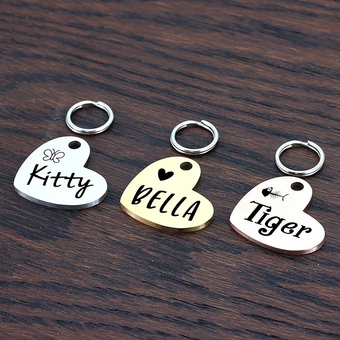 Ultra Joys Cat ID Tag Personalized Pet Tags, Durable Stainless Steel Small Pet - Image 2
