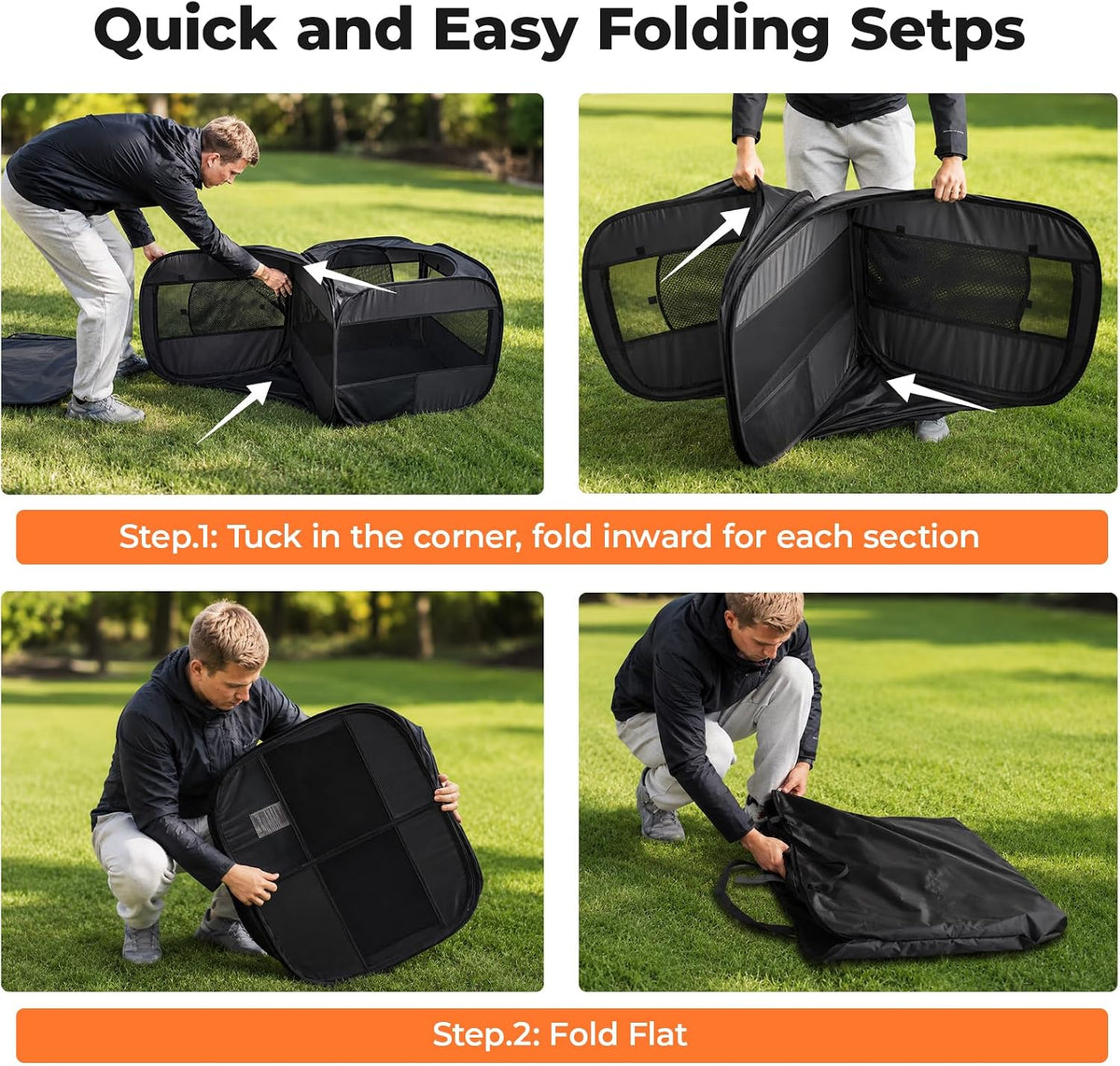 2-in-1 Dog Playpen Portable Cat Playpen, Non-Separable, No Assembly