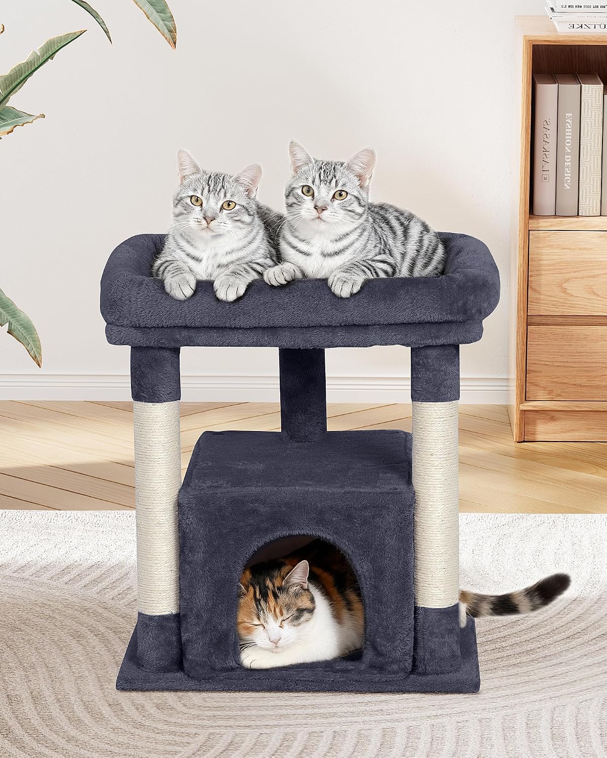 23.6" Cat Tree for Large Cat, 19 * 15.8 in Large Perch, Dark Gray