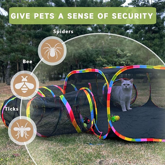 Outdoor Cat Enclosures, Cat Playground Portable Mesh Tent, Outside Circle - Image 3