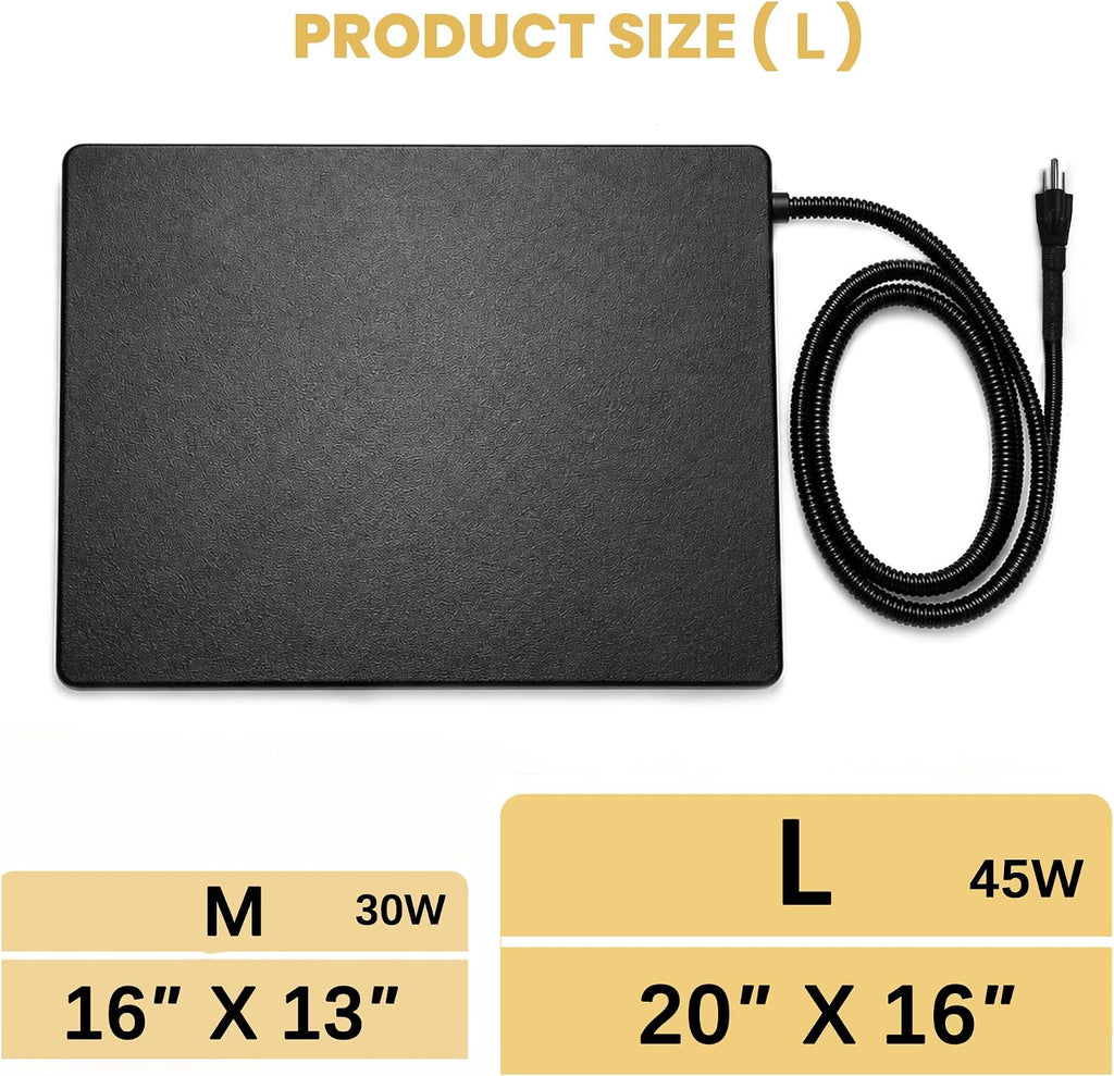 Outdoor Cat Heating Pad, Rigid ABS Pet Heated Mat,Safety Listed,20x16In,45W