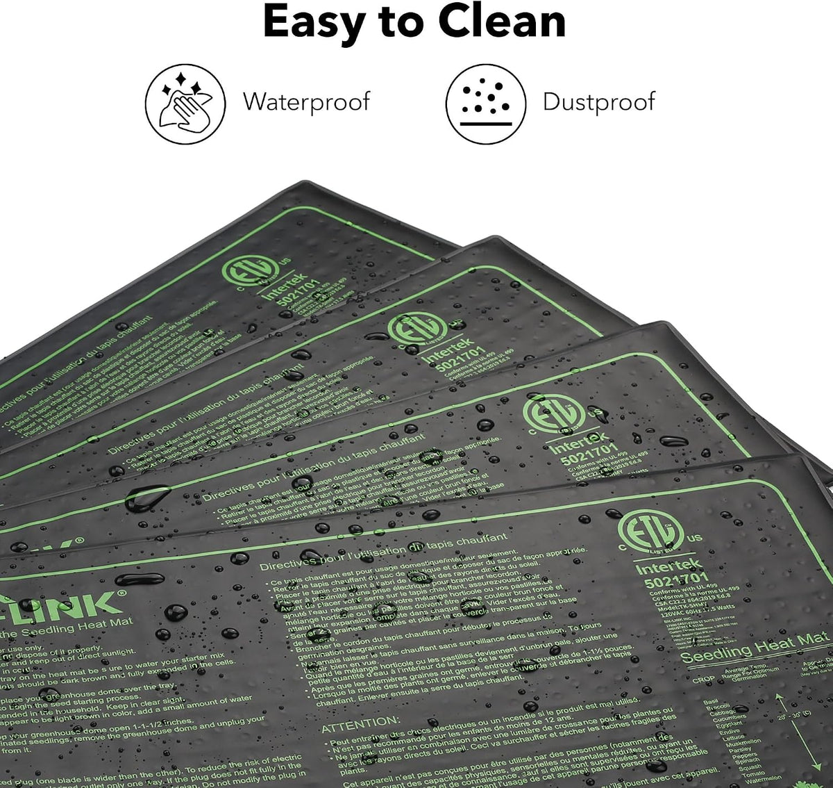 BN-LINK 10" x 20.75" Seedling Heat Mats for Seed Starting Plant Germination