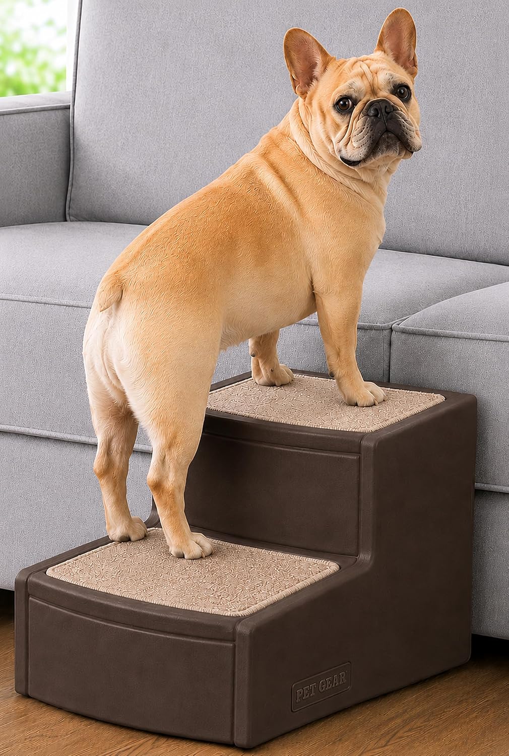 Pet Gear Easy Step II Pet Stairs, Dark Brown, 2 Step