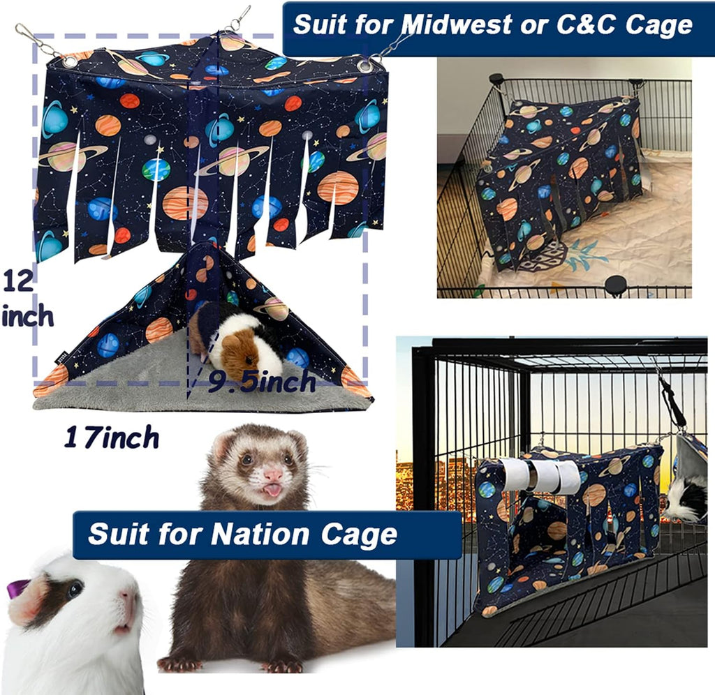 Guinea Pig Corner Hideout Hammock and Bed,Ferret Corner Hammock and Bed Cave Cozy for Guinea Pig Ferret Chinchilla Rats for Playpen C&C Cage Midwes Cage