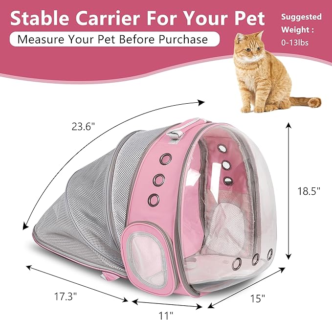Cat Backpack Carrier Back Expandable Bubble Pet Carrier Backpack - Image 3