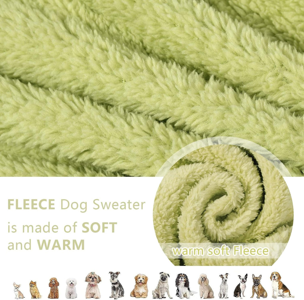 Dog Sweater Dog Winter Clothes for Small Dogs Boy Girl Pet Hoodies Puppy Cold Weather Coats Fall Doggie Sweatshirt for Chihuahua Yorkie Cat Sweater Costumes, Green, M