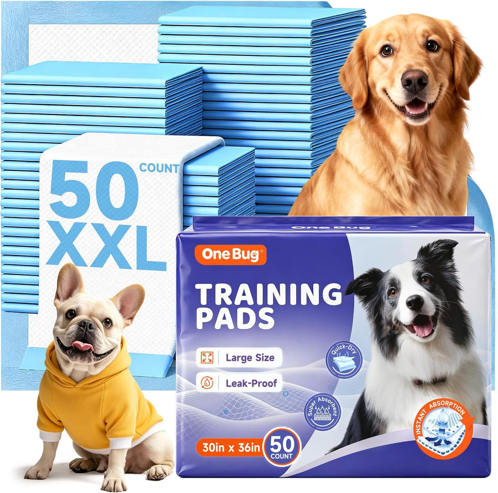 50-Pack 36×30in Super Absorbent Leakproof Disposable Puppy Pads,XXL