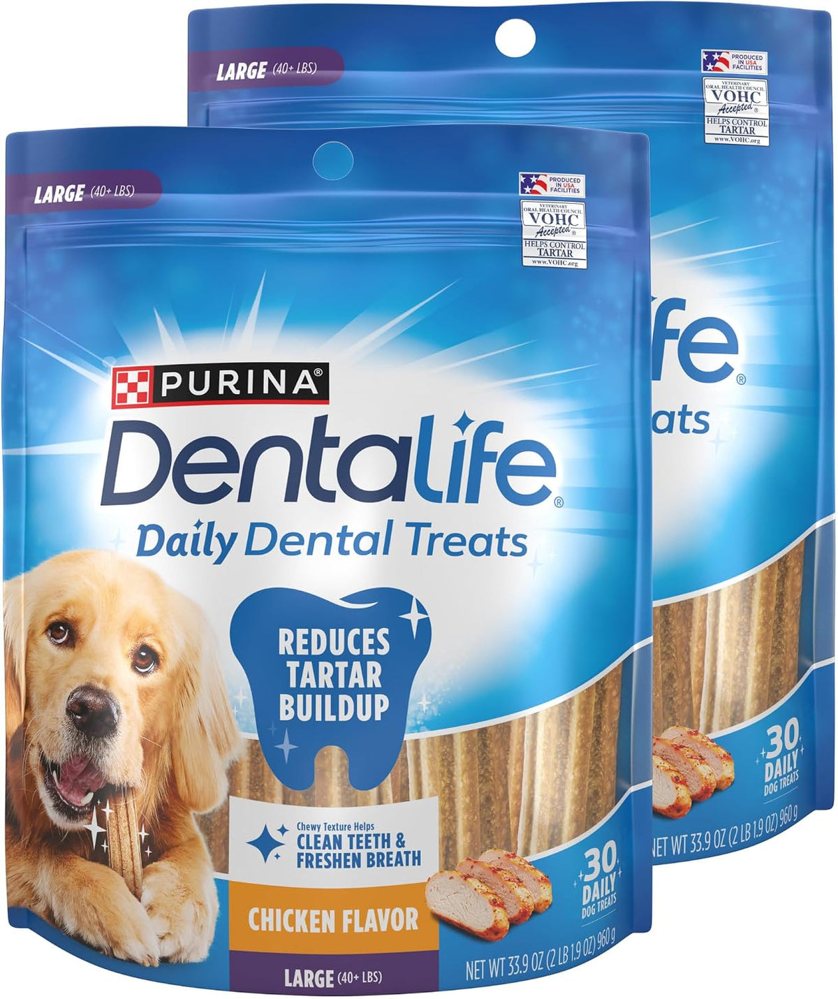 Dentalife Purina Daily Oral Care Large Dog Dental Chews, (2) 30ct