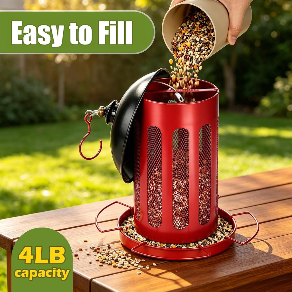 Bird Feeder, 4LB Large Capacity Bird Feeders for Outdoor Hanging