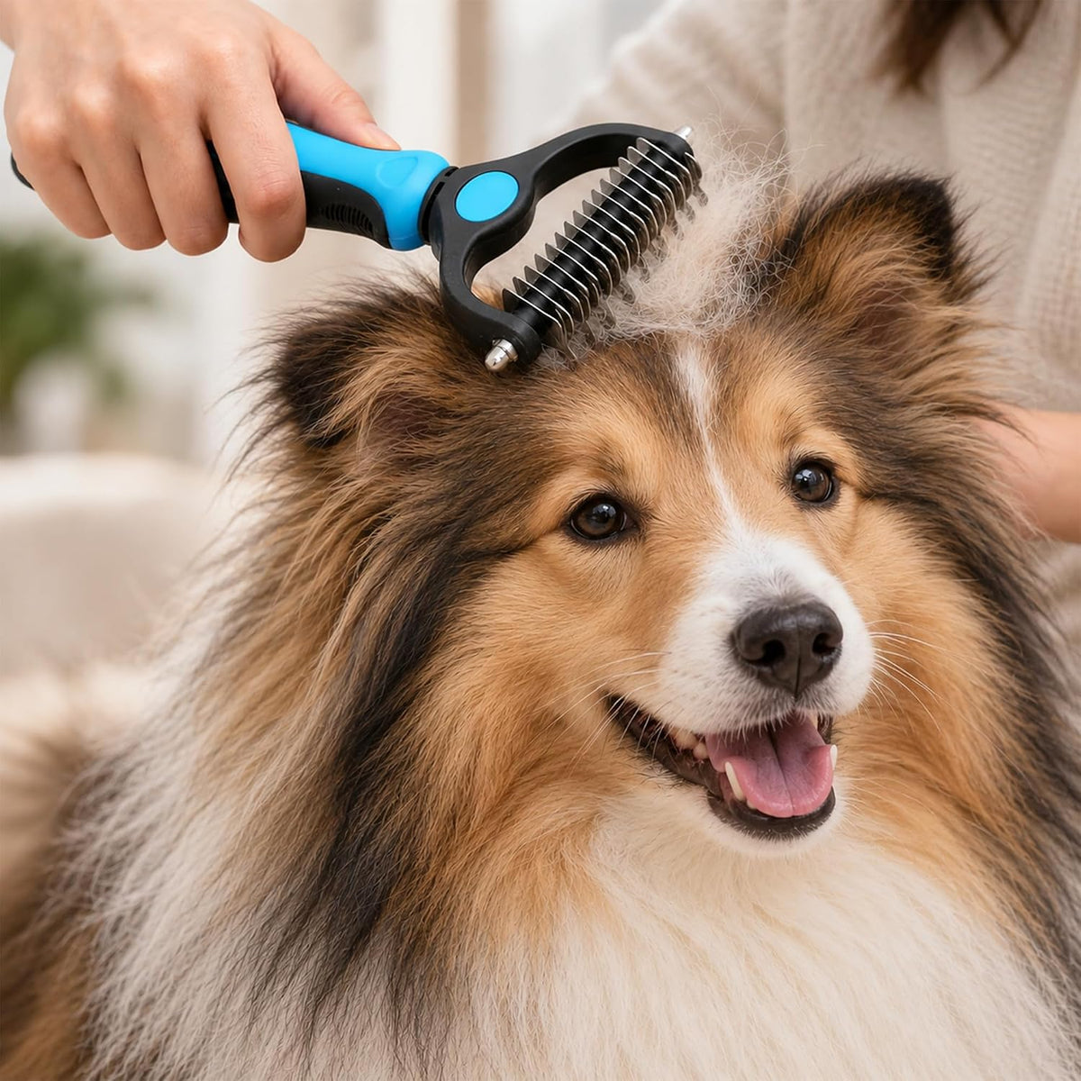 Pet Pro Grooming Tool Professional Dog Brush for Shedding and Double Sided Deshedding Dog Brush, Efficient Undercoat Rake for Dogs and Cats (A-Rake)